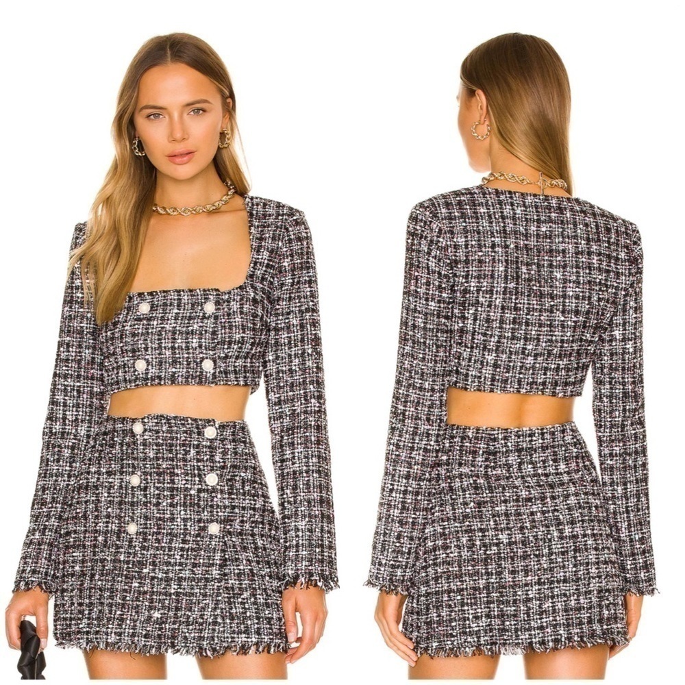Revolve Majorelle Bia Bolero Top in Candy Shop Tweed Size XL